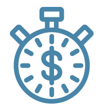 stopwatch with dollar sign on face