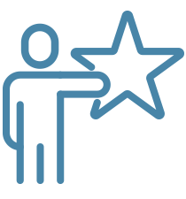 person and star icon